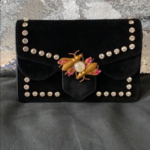 Designer Inspired Suede Beetle handbag
